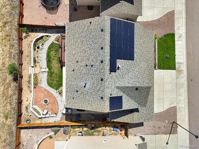 Aerial view of home and lot.