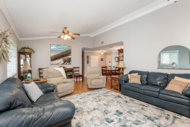 Living room and dining area