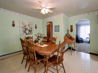Dining area features room to entertain friends and
