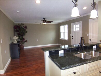 Open area for the living area and kitchen.  Notice