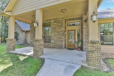 Front entrance with rock landscaping.