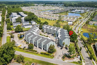 Drone / aerial view of a large body of water