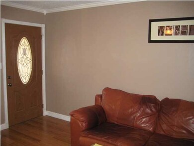 Living room w/new front door