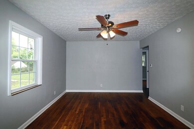 2 windows, ceiling fan/light