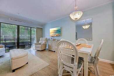 Dining area featuring light hardwood / wood-style 