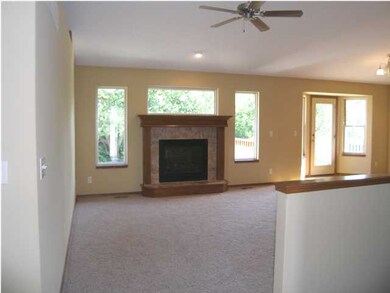 The view of the living room from the entry.