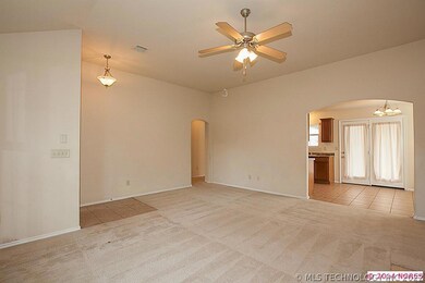 Living area opens to dining area