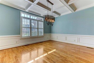 Dining room with plantation shutters