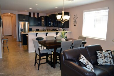 Family Room, Dining Area and Kitchen