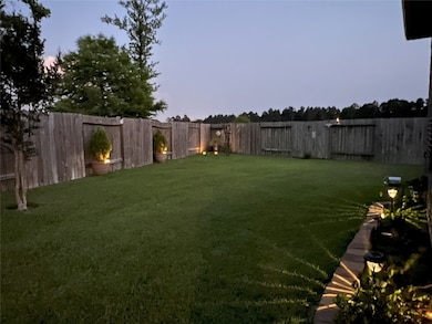 SOLAR LIGHTS ACCENT THE YARD UNDER THE TEXAS SKY