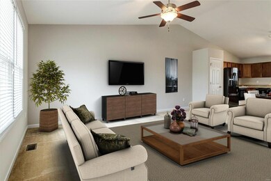 This spacious living room has been virtually stage