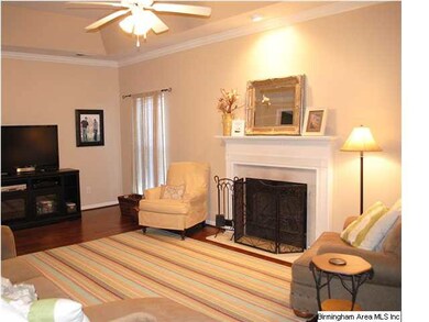 Fireplace is the focal point