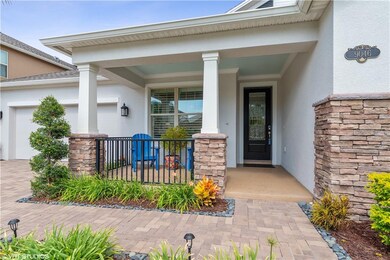 Front Entrance and covered front porch with paved 
