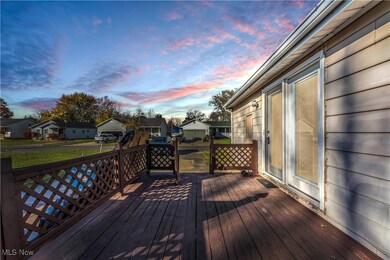 View of deck at dusk