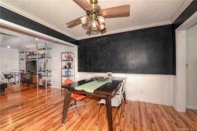 Dining room has chalkboard paint which can be easi