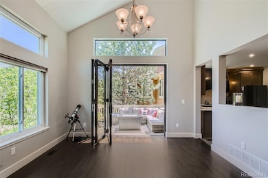 Living Room looking at the dining room and accordion door