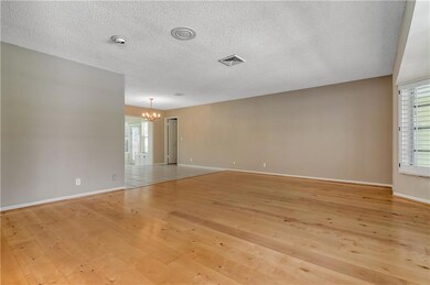 Living area that opens into the dining room area