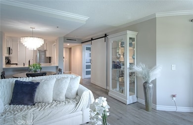 Living area looking into kitchen.