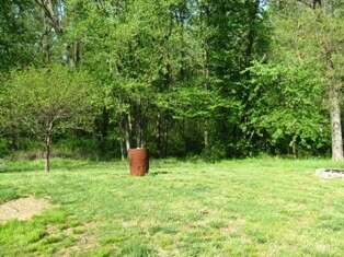 looking east, wooded