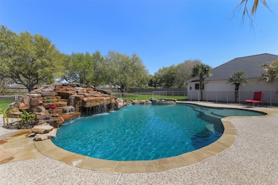 This is a great pool! Large stone waterfall with s