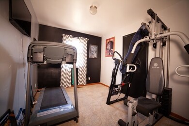 This is bedroom 1 currently being used as the work out room.