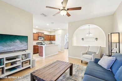 family room to kitchen