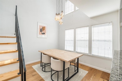 Dining space featuring light hardwood / wood-style