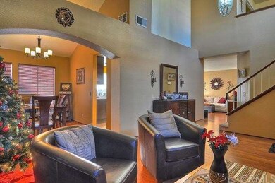 View of dining room and family room from the livin