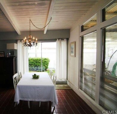 Sliding glass door to backyard from dining room