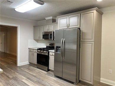 Gas Range, Microwave, Refrigerator and Pantry