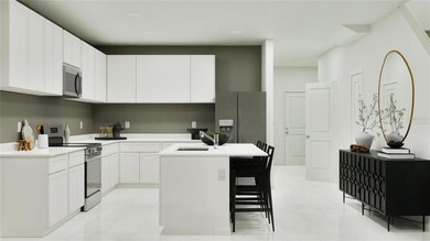 Virtually staged. Kitchen