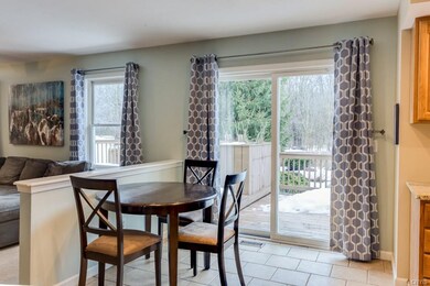 Casual dining and kitchen easily access the two ti