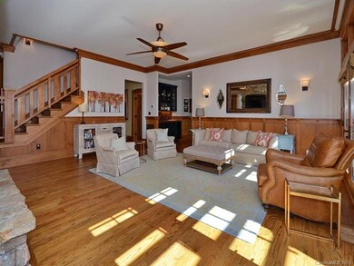 Family room showing stairs going up