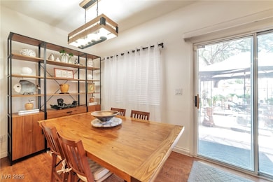 Dining area featuring light wood-style flooring