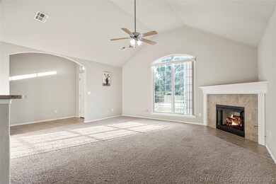 Vaulted ceilings, gas fireplace, beautiful windows