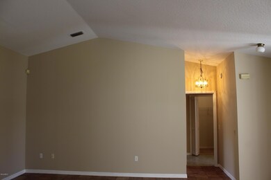 Vaulted ceiling in the living room area