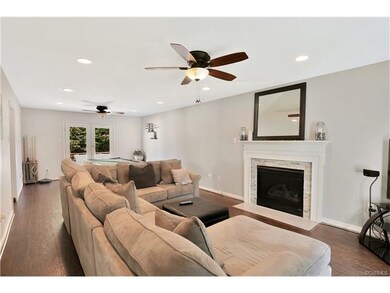 HUGE family room with recessed lighting, double ce