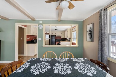 View of kitchen from dining area