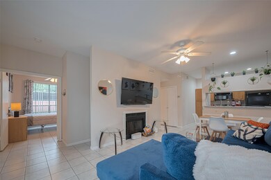 Secondary bedroom on left side, fireplace & large