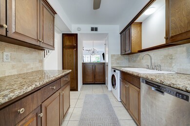 The kitchen is spacious and open; ideal for meal p