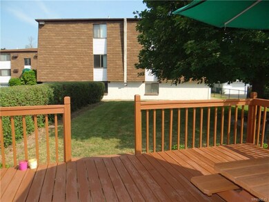 A short walk to the common area deck.