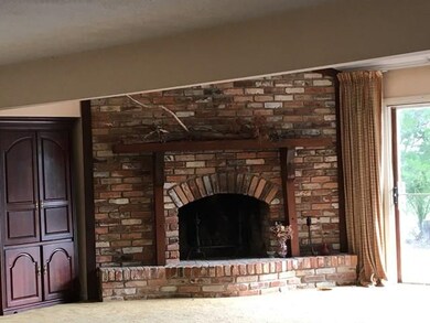 Wood burning fireplace in family room