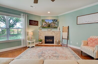 Gas fireplace with tile surround