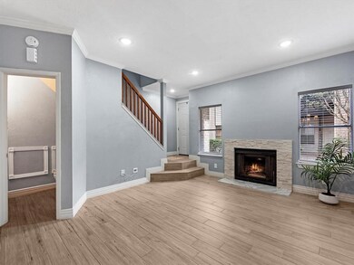 Wood burning fireplace. Half bath on 1st floor.