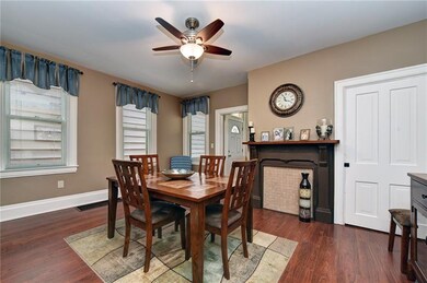Dining Room with decorative fireplace