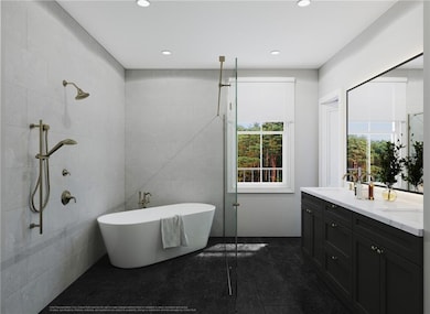 Luxurious Master Bath with Wet Room - Transitional