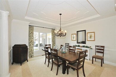 The grand formal dining room is big enough for a large dining table. Three tone carpet and fancy tray ceiling really set off this elegant dining space. Thanksgiving dinner is gonna be at your house this year!