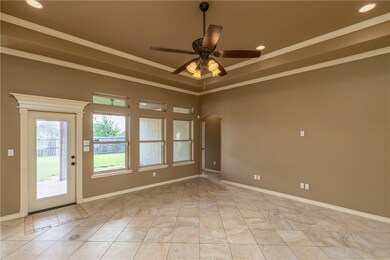 Grand living area with tile floor...so pretty and