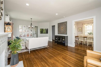 view from the living room to the dining room