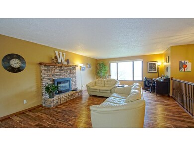 Living Room on the main level with gas burning bri